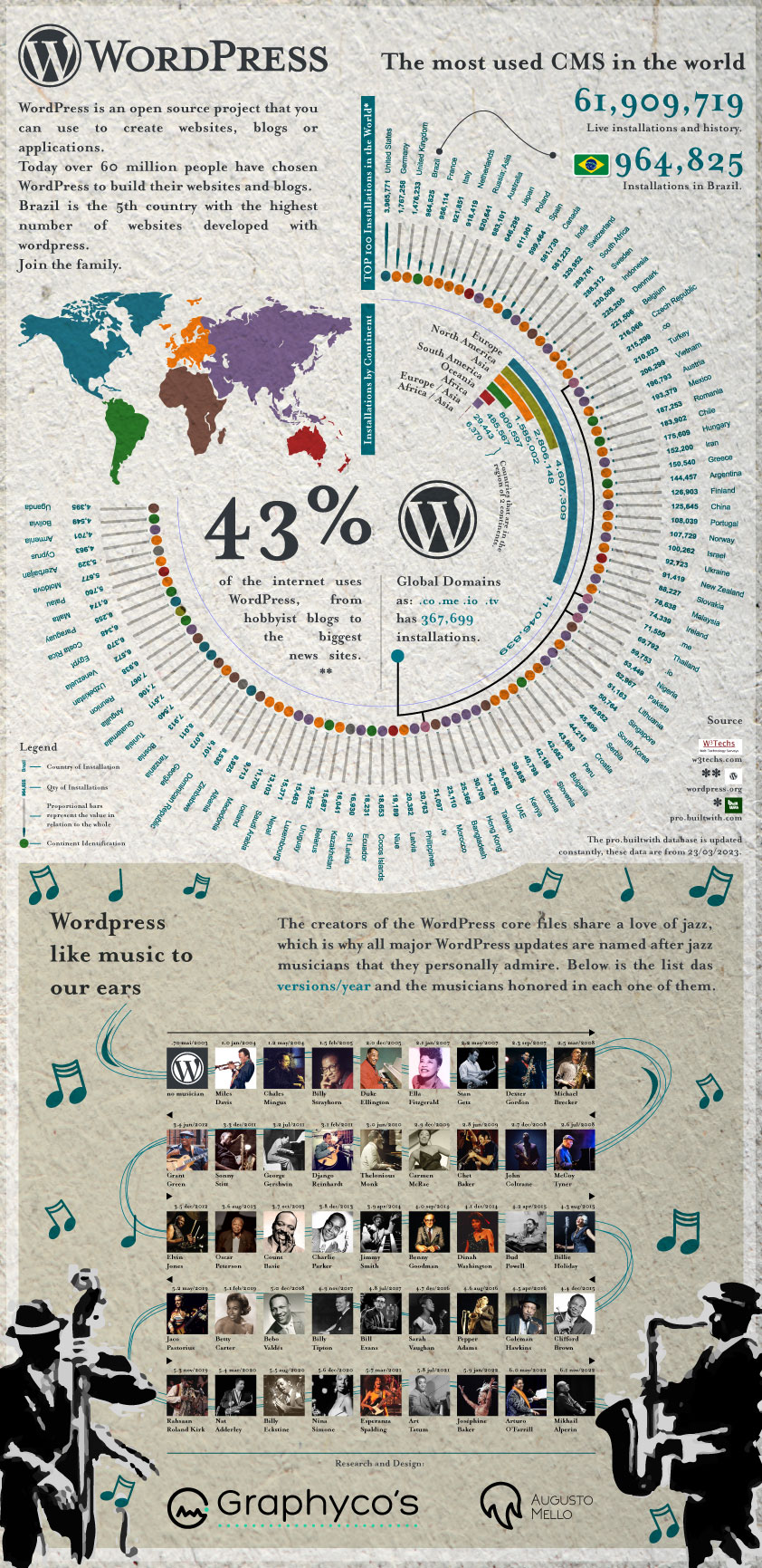Infográfico sobre o WordPress em inglês