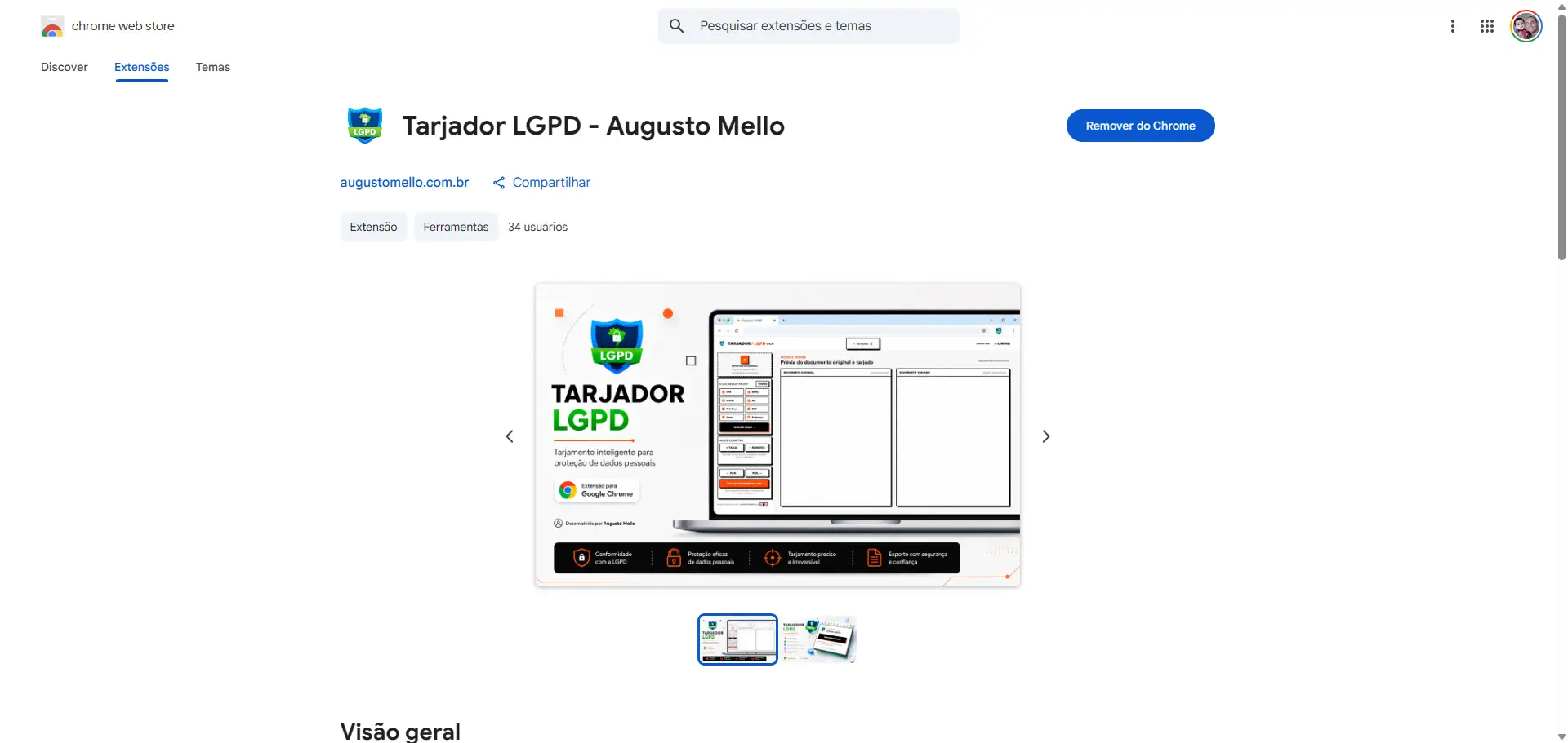 Imagem de apresentação do projeto Tarjador LGPD, desenvolvido por Augusto Mello.